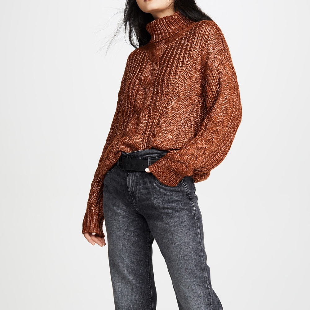 NWT J.O.A. Cable Turtleneck Sweater